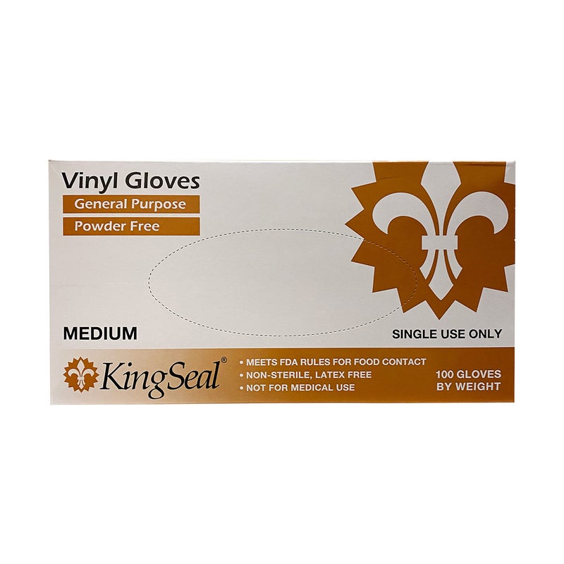 KingSeal MEDIUM Vinyl Disposable Gloves, Powder-Free and Latex-Free, 4 mil, Clear - 4 Boxes of 100 Gloves by Weight (400 Count) - Image 3